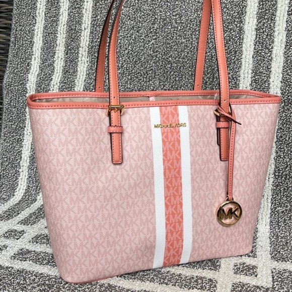Michael Kors Jet Set Travel Medium Carryall Sherbert Multi - Picture 3 of 16